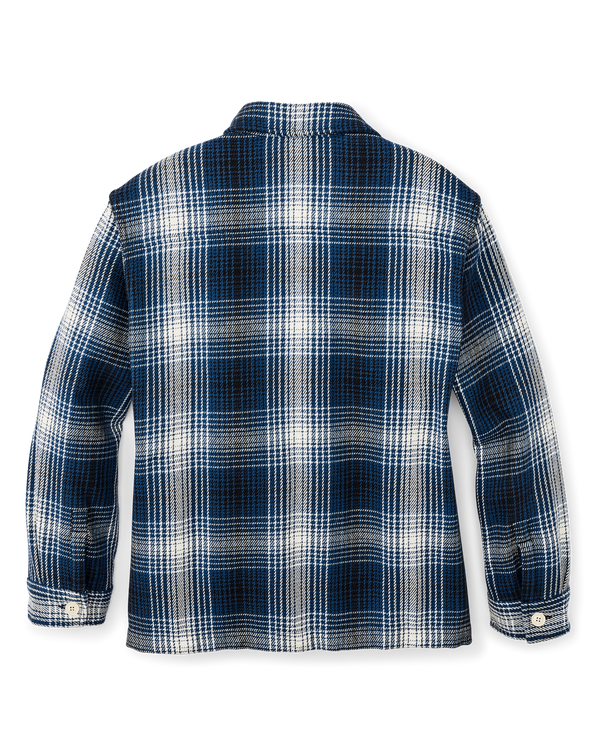Filson Women's Deer Island Jac-shirt Cobalt / Natural Shadow Plaid