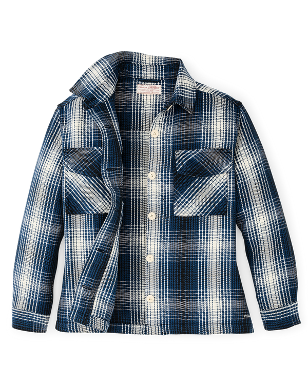 Filson Women's Deer Island Jac-shirt Cobalt / Natural Shadow Plaid
