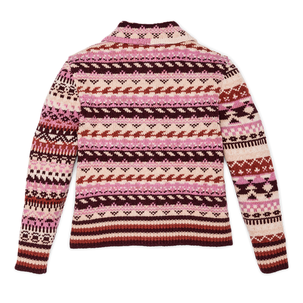 Filson Women's Fair Isle Cardigan Burgundy / Cream / Multi