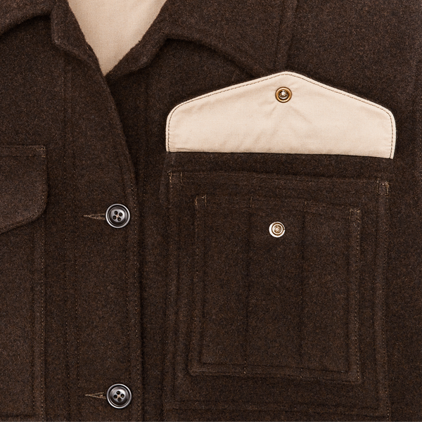 Filson Women's Jacquard Wool Cruiser Jacket Brown / Khaki Moose