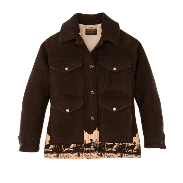 filson Women's Jacquard Wool Cruiser Jacket Brown / Khaki Moose