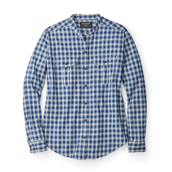 filson Women's Kadin Island Shirt Indigo/cream Plaid