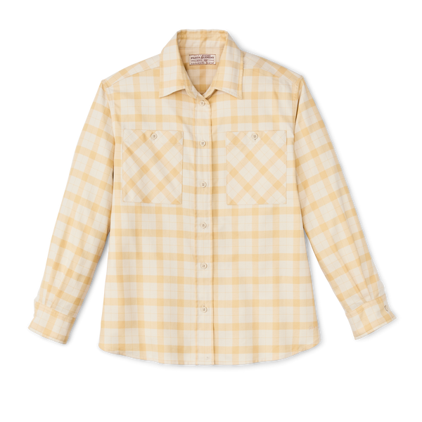 filson Women's Light Weight Alaskan Guide Shirt Ivory / Straw Plaid