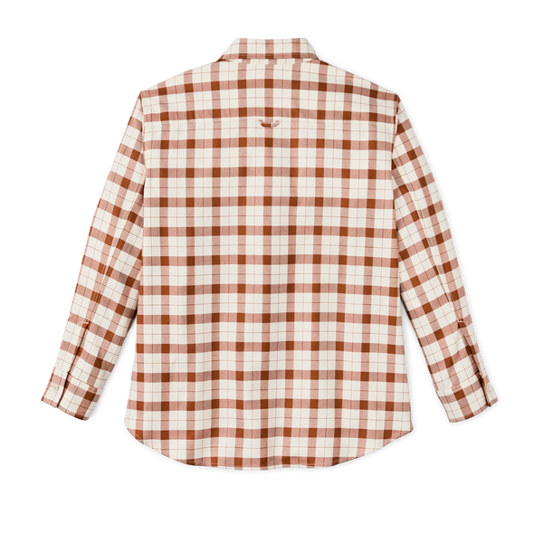 Filson Women's Light Weight Alaskan Guide Shirt Light Tan / Brown Plaid