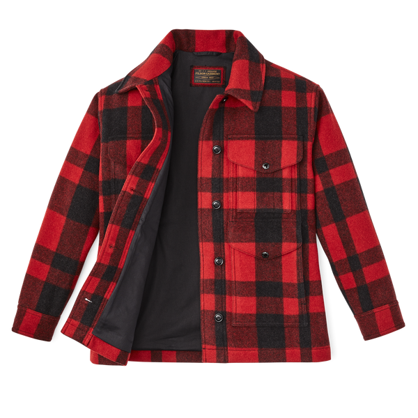 Filson Women's Mackinaw Wool Cruiser Jacket Red / Black Plaid