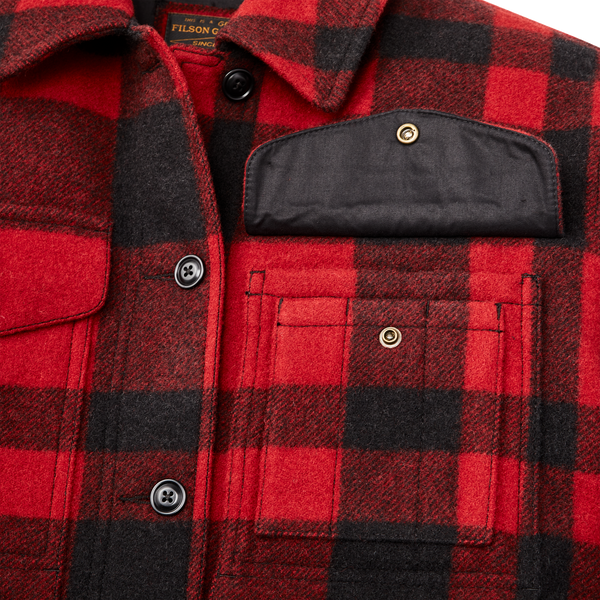 Filson Women's Mackinaw Wool Cruiser Jacket Red / Black Plaid