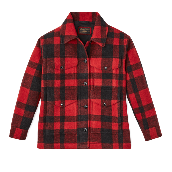 filson Women's Mackinaw Wool Cruiser Jacket Red / Black Plaid