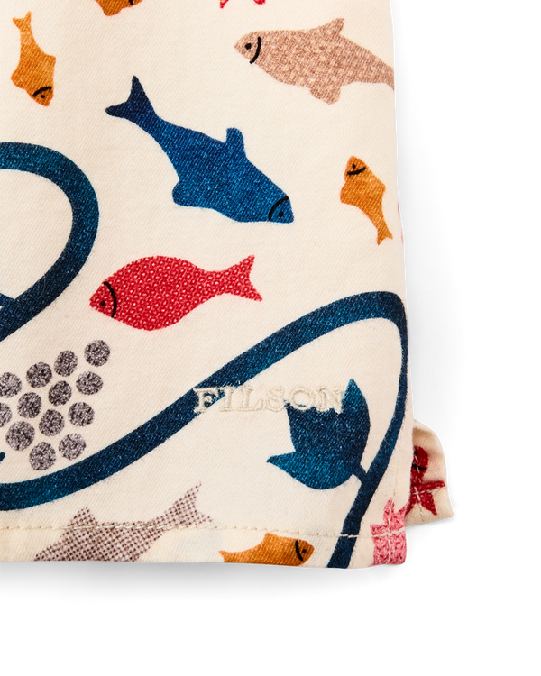 Filson Women's Short Sleeve Camp Shirt Natural / Whale Print