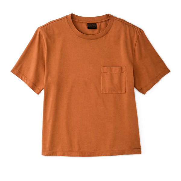 filson Women's Short Sleeve Pocket Tee Leather Brown