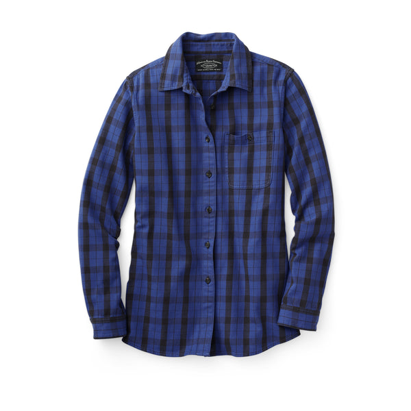 Filson Women's Vintage Wash Alaskan Guide Shirt Cobalt/black