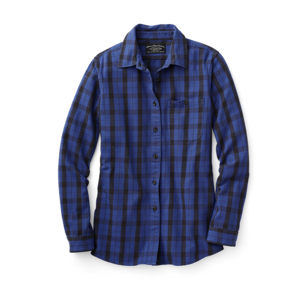filson Women's Vintage Wash Alaskan Guide Shirt Cobalt/black