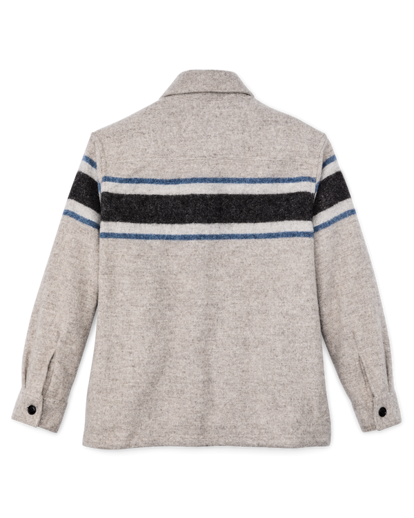 Filson Women's Wool Overshirt Gray / Black Blanket Stripe