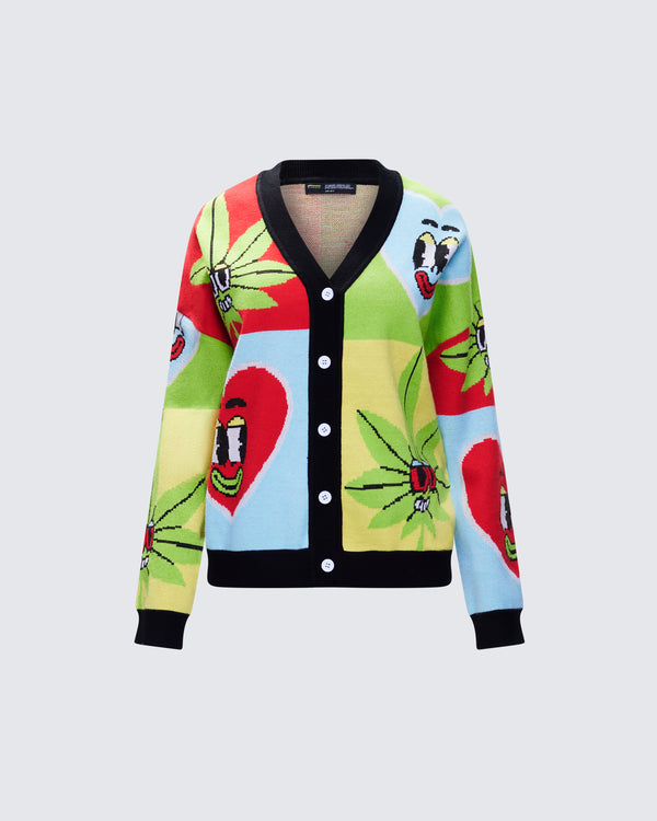 finesse Cyrielle Multi Pop Art Sweater Knit Cardigan