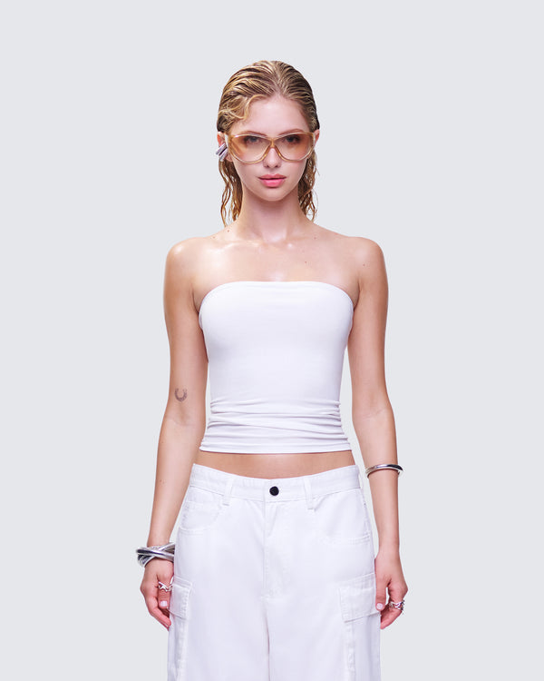 Finesse Aaliyah White Jersey Tube Top