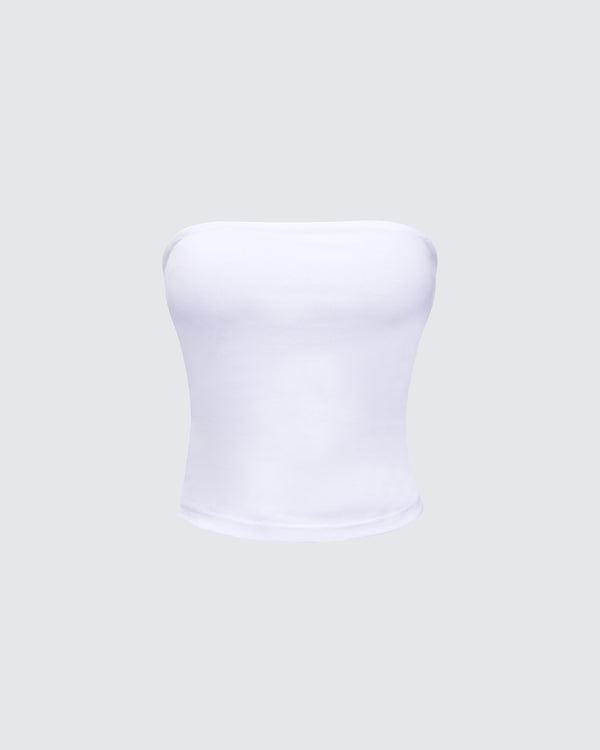 finesse Aaliyah White Jersey Tube Top