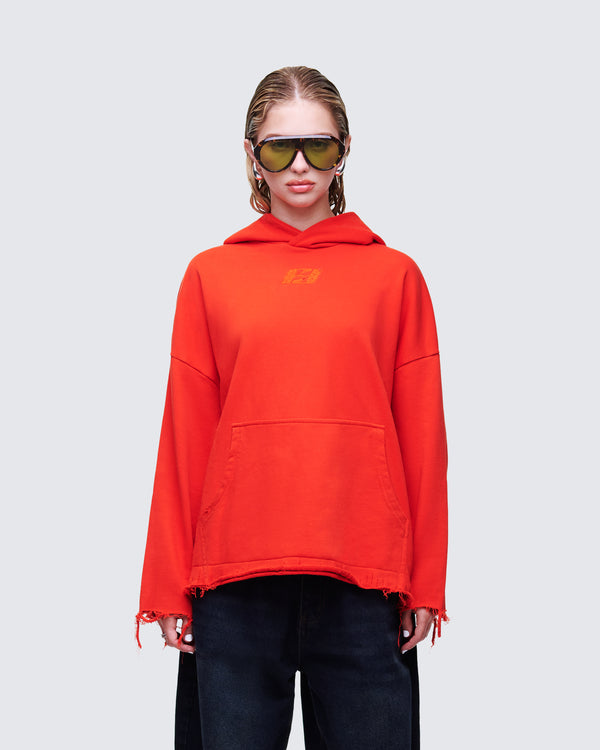 Finesse Aaralyn Red Distressed Hoodie
