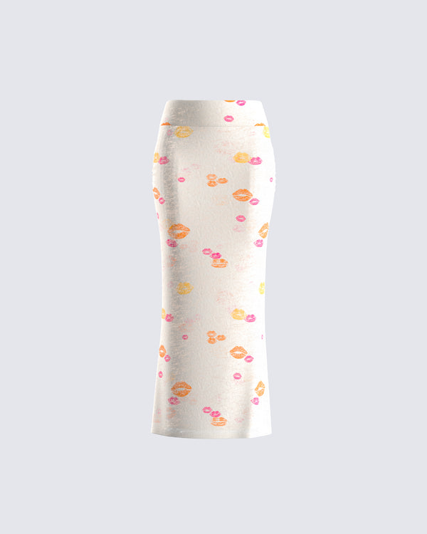 finesse Aba Kiss Print Maxi Skirt