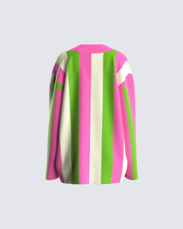 Finesse Abbie Multi Striped Cardigan