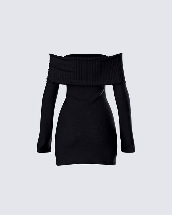 Finesse Abeni Black Sweater Mini Dress