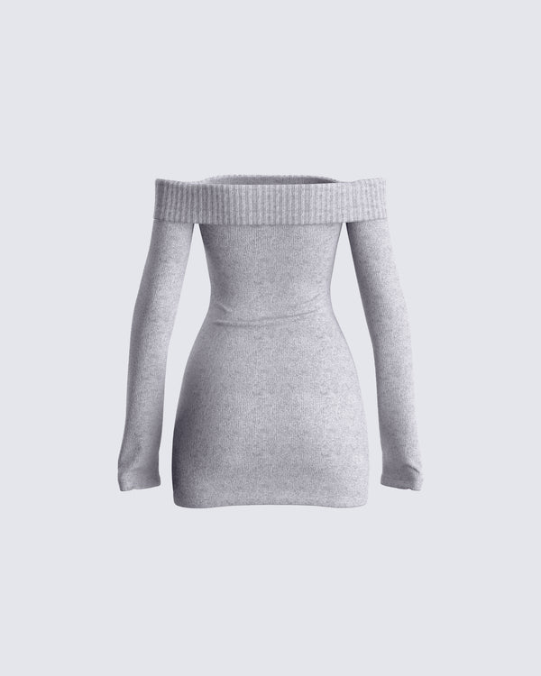 Finesse Abeni Grey Sweater Mini Dress