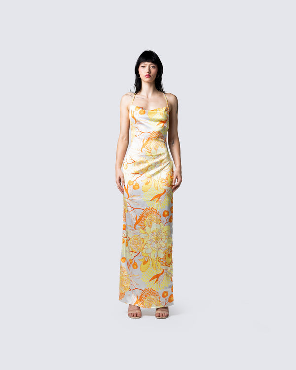 Finesse Abner Floral Print Maxi Dress