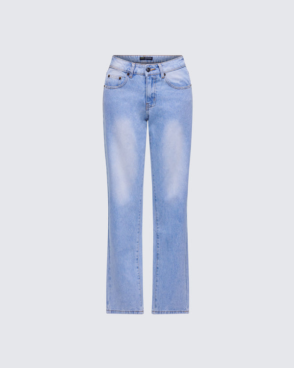 finesse Achara Blue Denim Low Rise Jean