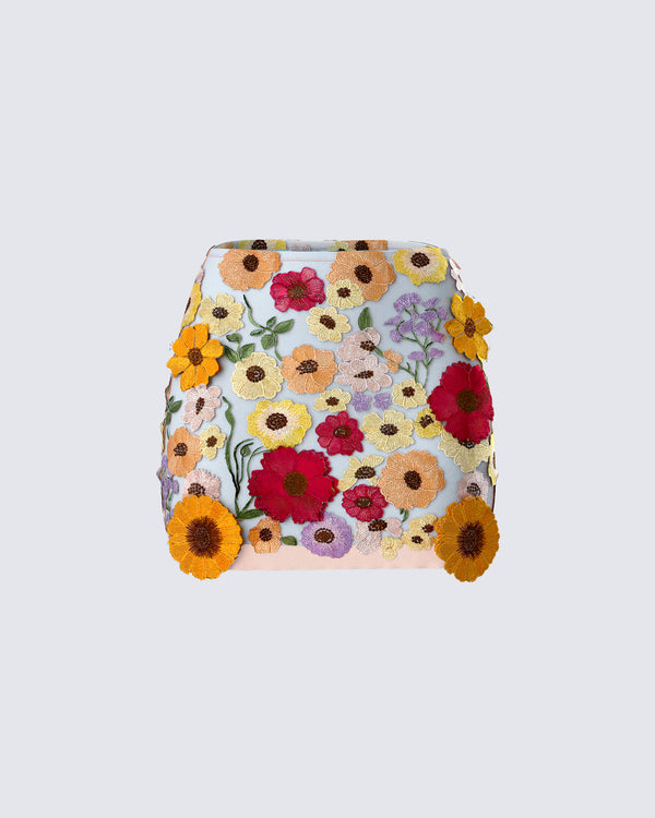 finesse Addie Flower Mini Skirt