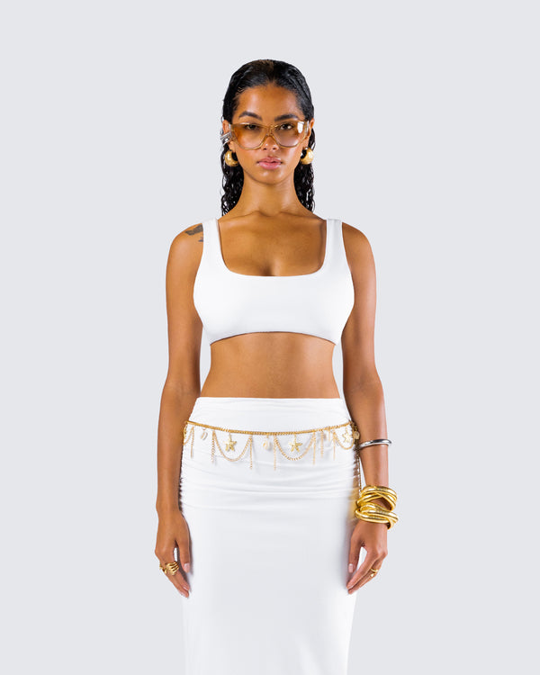 Finesse Agnetha White Jersey Bra Top