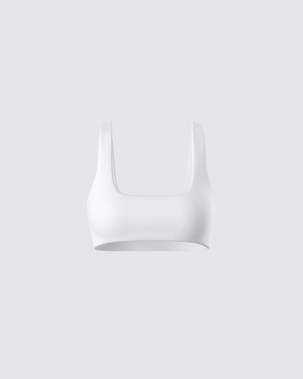 finesse Agnetha White Jersey Bra Top