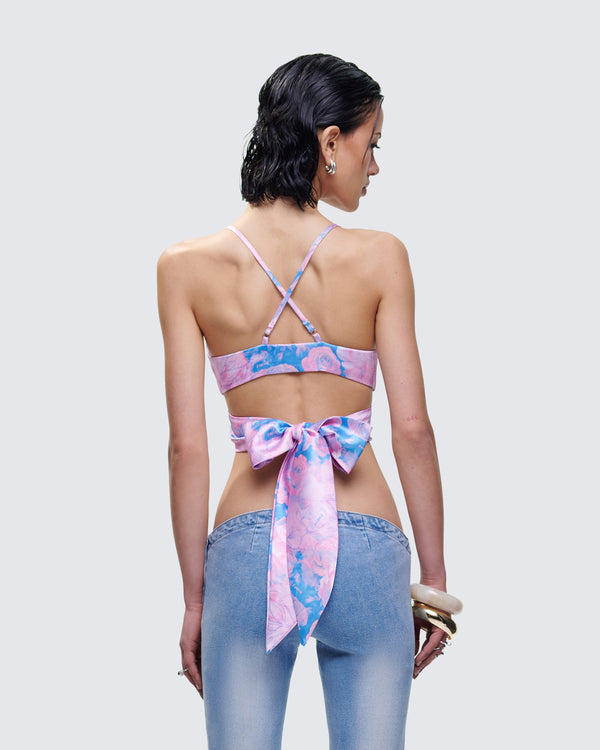 Finesse Aiyana Multi Floral Print Wrap Top