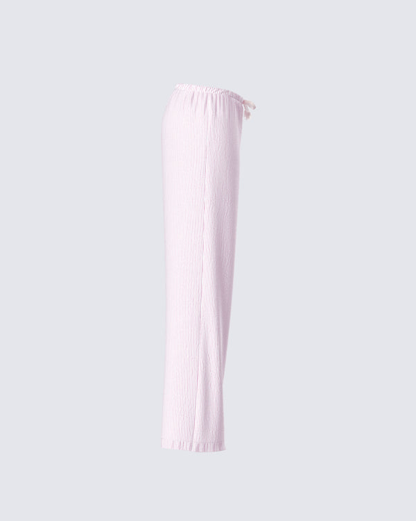 Finesse Akia Pink Stripe Drawstring Pant