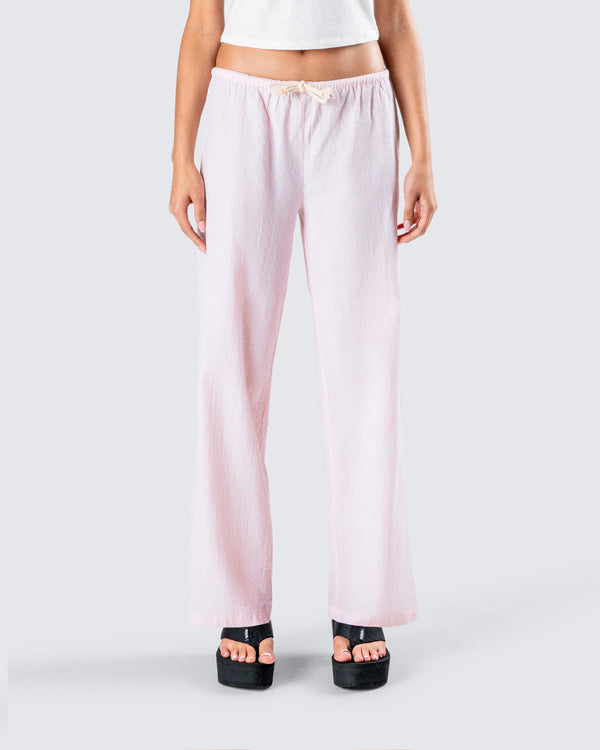 Finesse Akia Pink Stripe Drawstring Pant