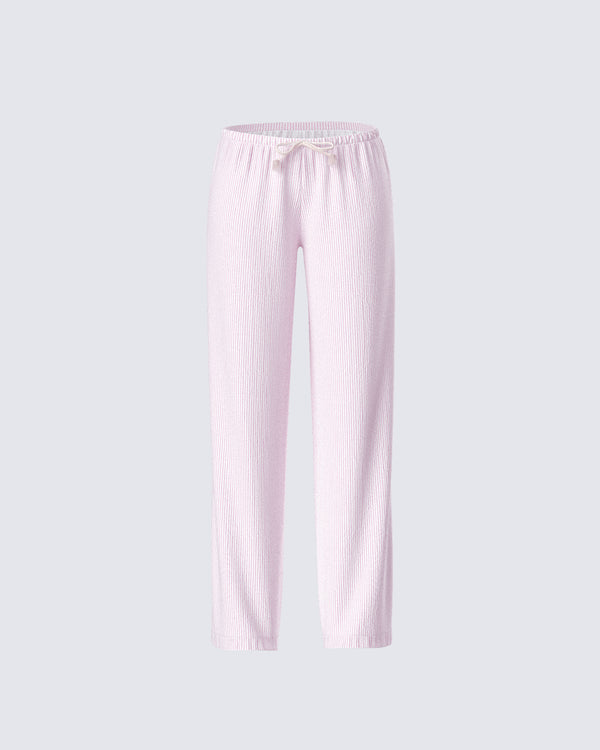 finesse Akia Pink Stripe Drawstring Pant