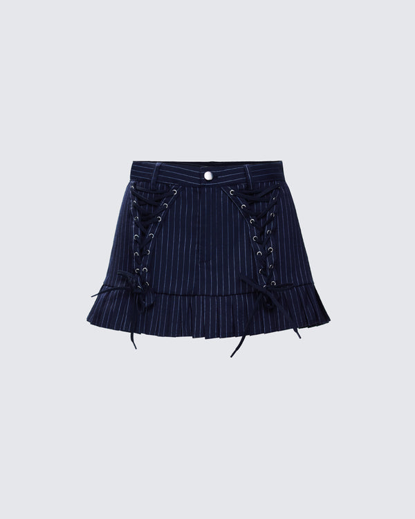 finesse Alandra Pinstripe Mini Skirt