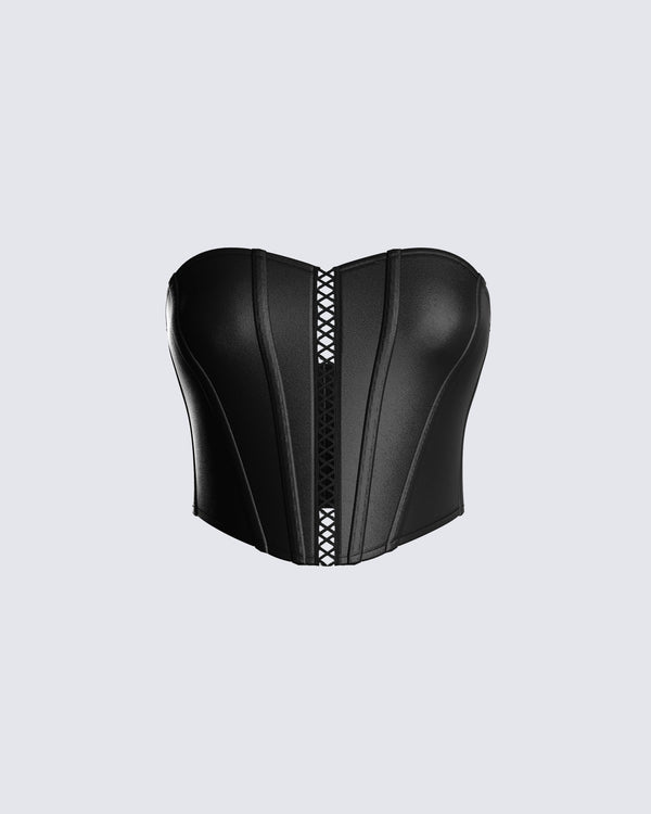 finesse Alanis Black Corset Top