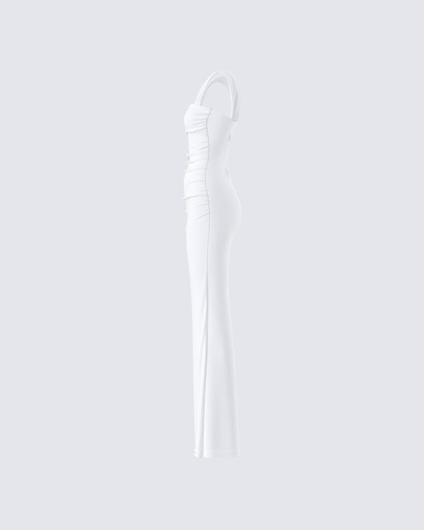 Finesse Alexandra White Jersey Maxi Dress