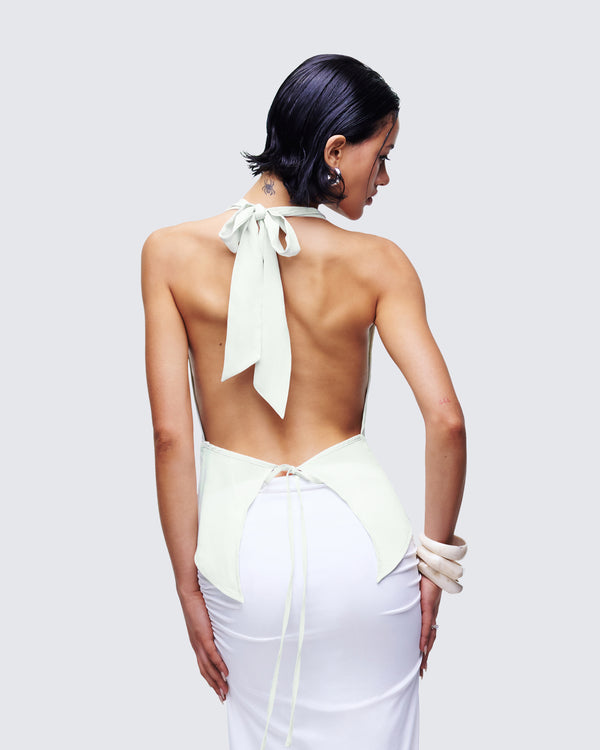 Finesse Alexis Green Cowl Neck Top