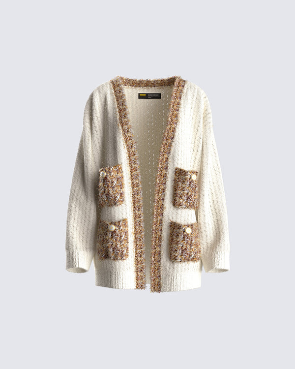finesse Alfie Beige Cardigan Top