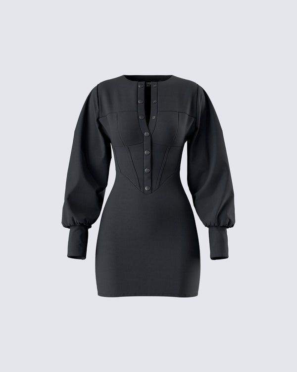finesse Alice Black Mini Dress