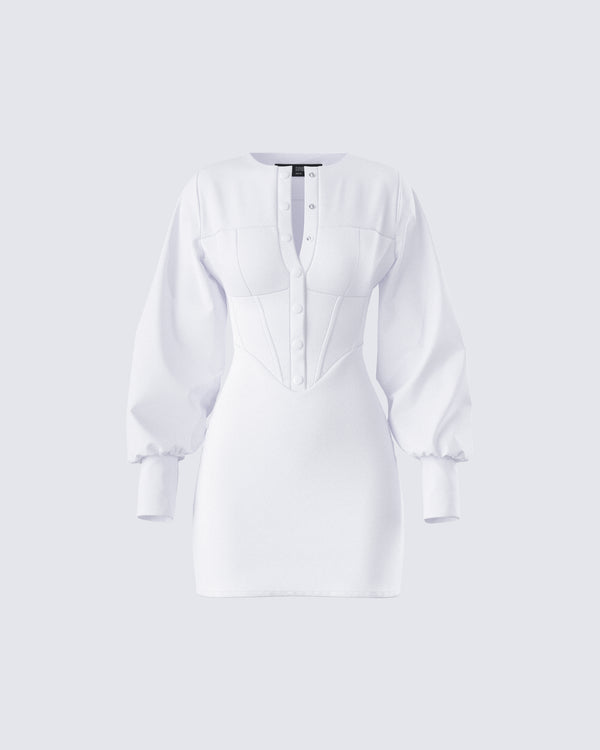finesse Alice White Mini Dress