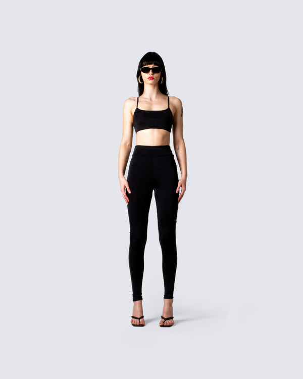 Finesse Allison Black Jersey Legging