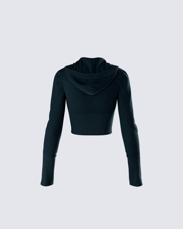 Finesse Alyssa Black Knit Cropped Jacket