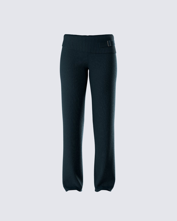 finesse Alyssa Black Knit Pant