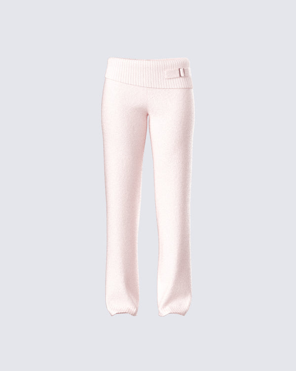 finesse Alyssa Pink Knit Pant