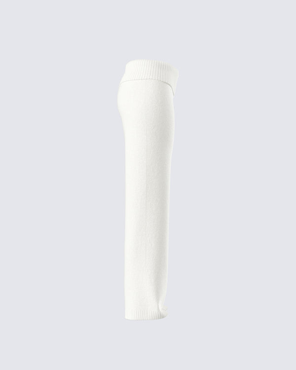 Finesse Alyssa White Knit Pant