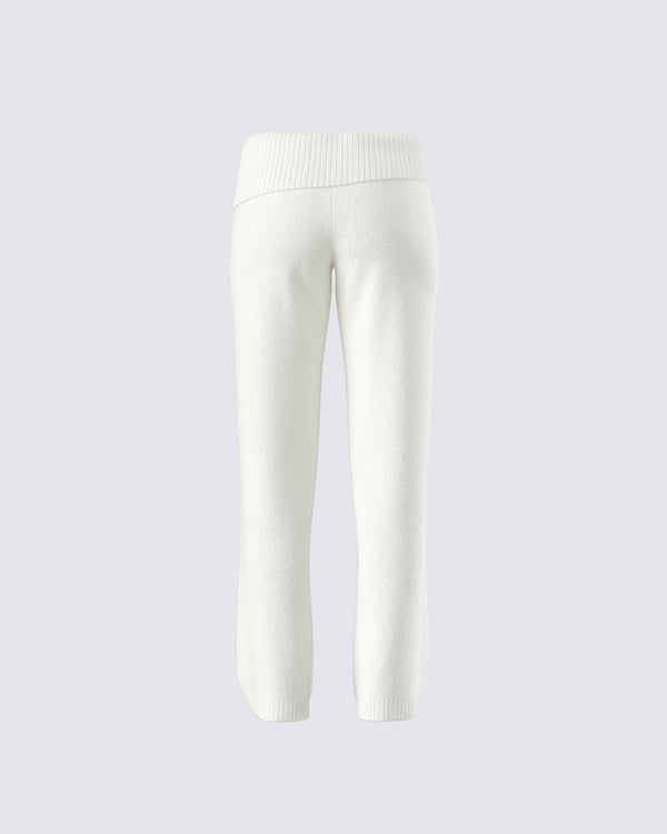 Finesse Alyssa White Knit Pant