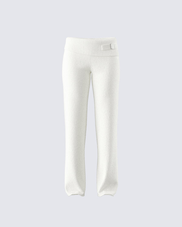 finesse Alyssa White Knit Pant
