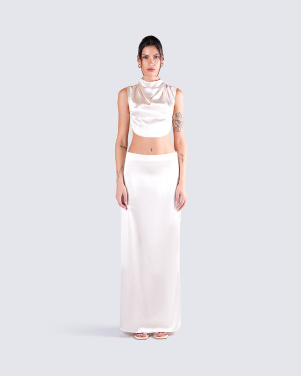 Finesse Amal Cream Cropped Top