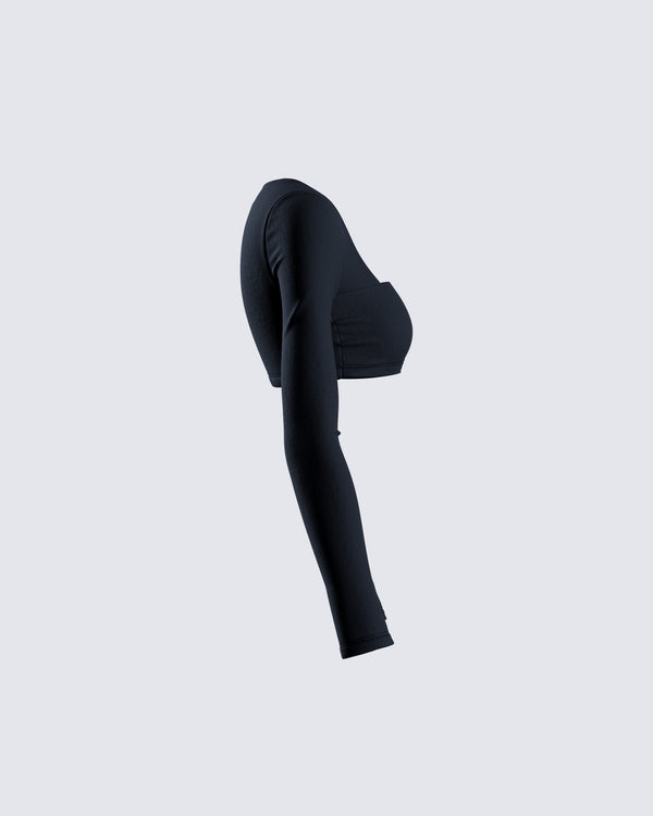 Finesse Amara Black Square Neck Top