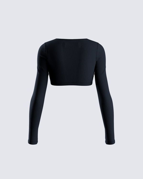 Finesse Amara Black Square Neck Top